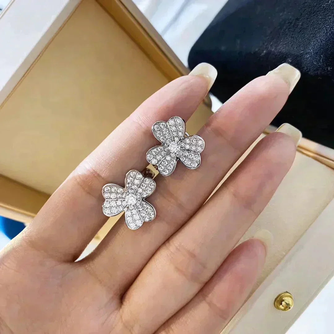 [CharmAmor]CLOVER COMOS DIAMOND EARRINGS SILVER
