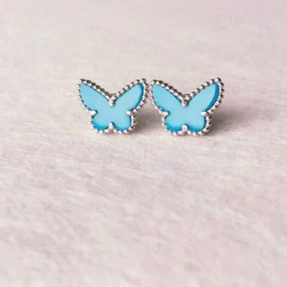 [CharmAmor]BUTTERFLY TURQUOISE EARRINGS SILVER