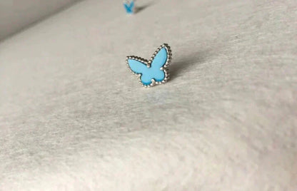 [CharmAmor]BUTTERFLY TURQUOISE EARRINGS SILVER