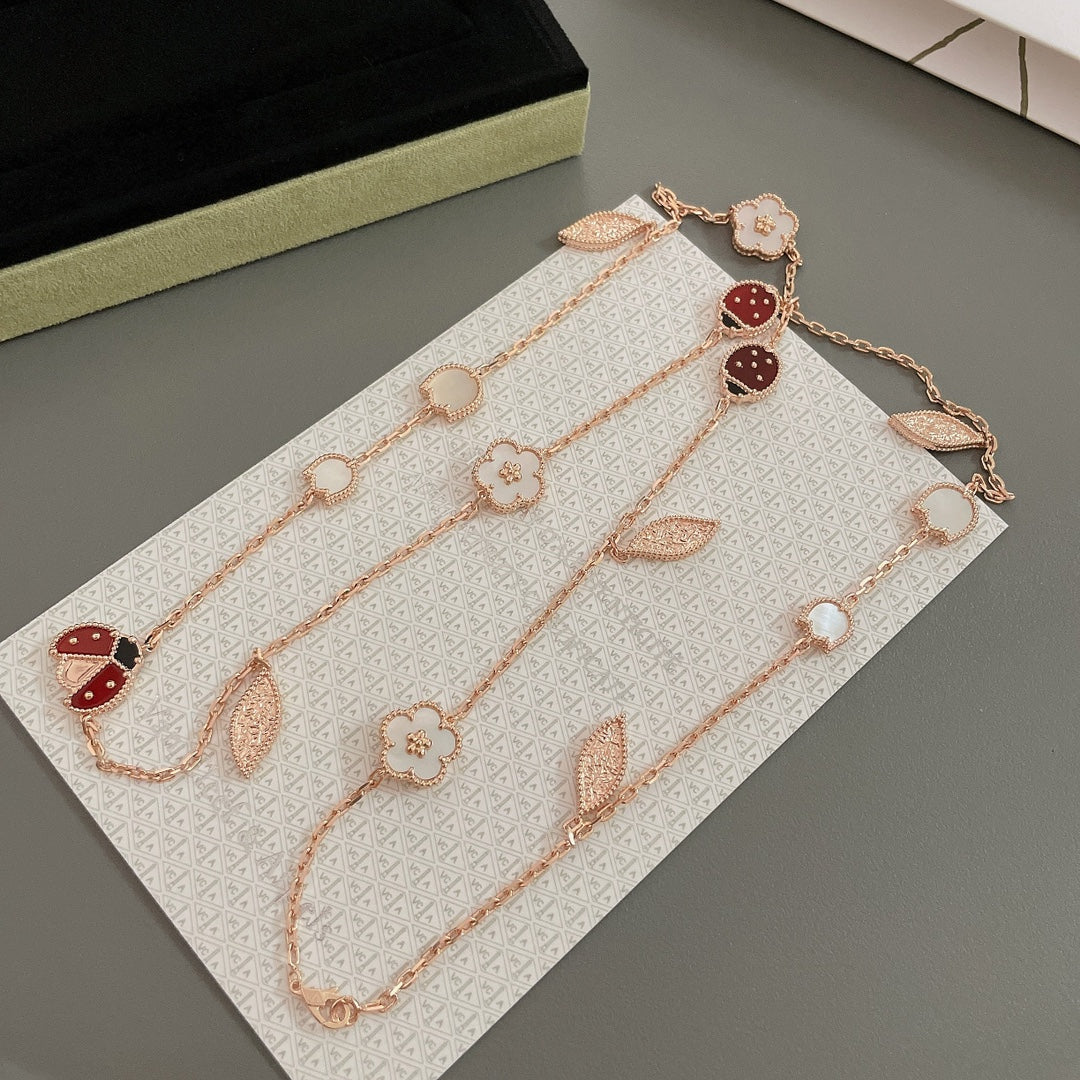 [CharmAmor]LUCKY SPRING 15 MOTIFS ROSE GOLD NECKLACE