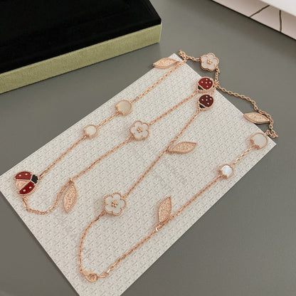 [CharmAmor]LUCKY SPRING 15 MOTIFS ROSE GOLD NECKLACE