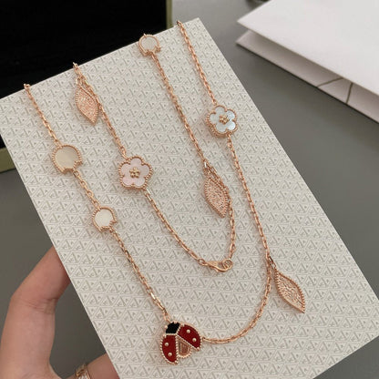 [CharmAmor]LUCKY SPRING 15 MOTIFS ROSE GOLD NECKLACE