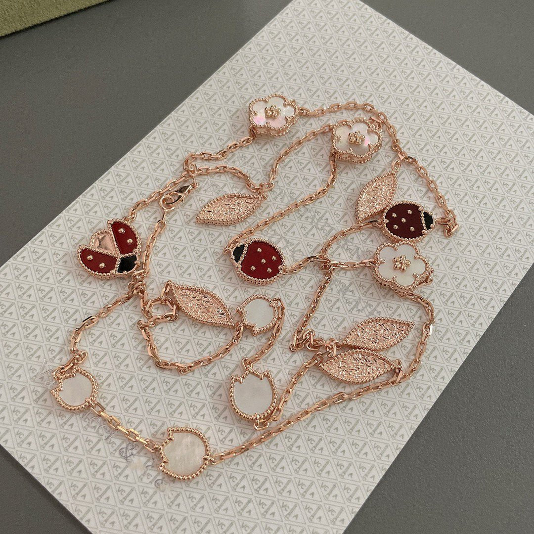 [CharmAmor]LUCKY SPRING 15 MOTIFS ROSE GOLD NECKLACE