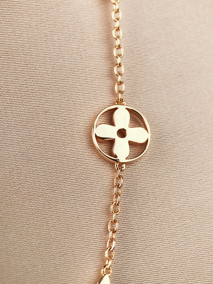 [CharmAmor]STAR AND SUN 7 MOTIFS GOLD BRACELET