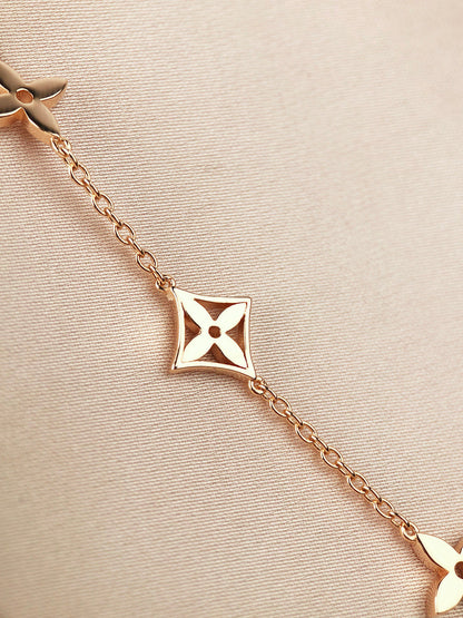 [CharmAmor]STAR AND SUN 7 MOTIFS GOLD BRACELET
