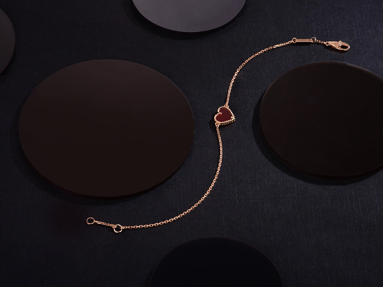 [CharmAmor]HEART CARNELIAN PINK GOLD BRACELET