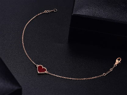 [CharmAmor]HEART CARNELIAN PINK GOLD BRACELET