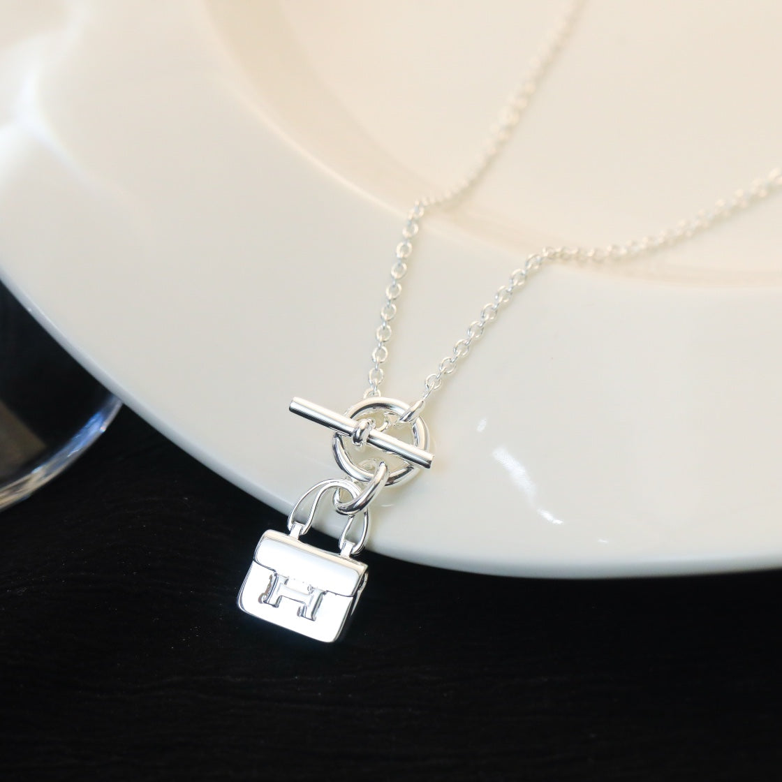 [CharmAmor]POP H PEDANT SILVER NECKLACE