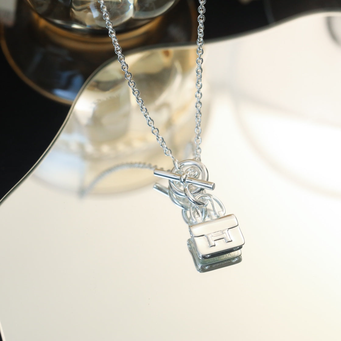 [CharmAmor]POP H PEDANT SILVER NECKLACE