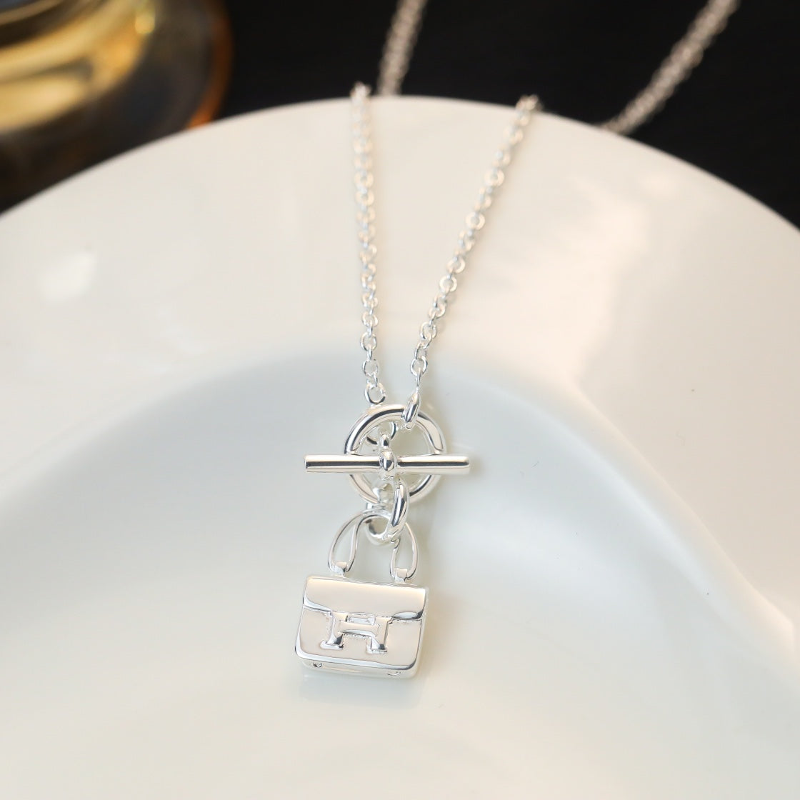 [CharmAmor]POP H PEDANT SILVER NECKLACE