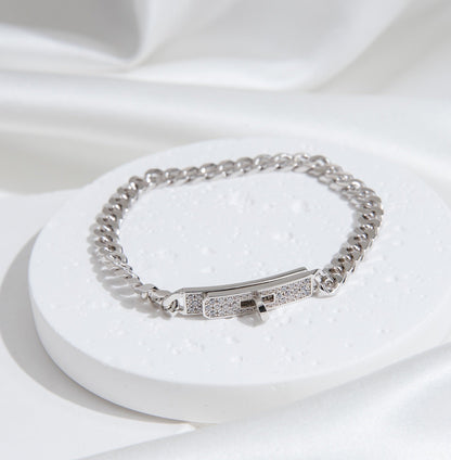 [CharmAmor]KELLY CHAIN SILVER DIAMOND BRACELET