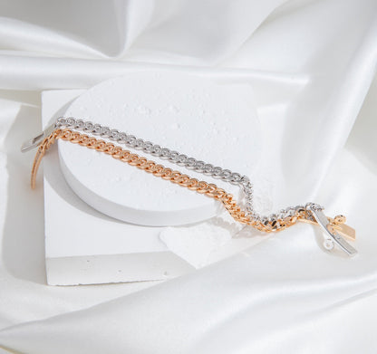 [CharmAmor]KELLY CHAIN SILVER DIAMOND BRACELET