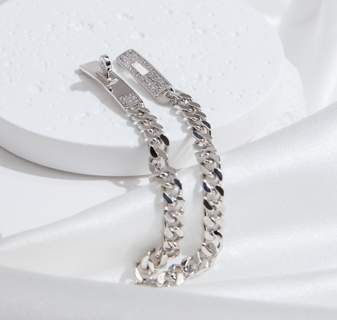 [CharmAmor]KELLY CHAIN SILVER DIAMOND BRACELET