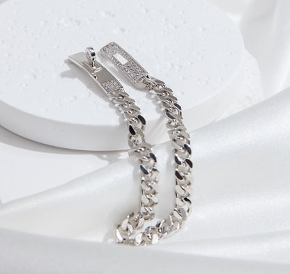[CharmAmor]KELLY CHAIN SILVER DIAMOND BRACELET
