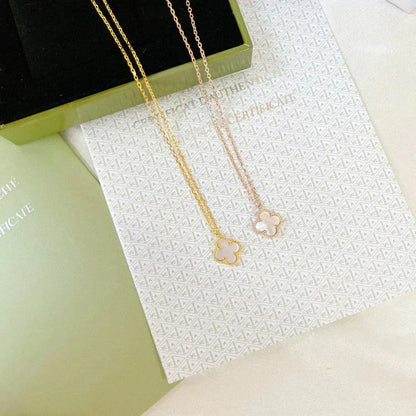 [CharmAmor]CLOVER MINI 9.5MM WHITE MOTHER-OF-PEARL NECKLACE