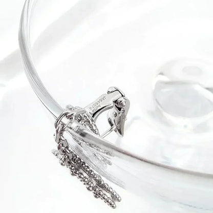 [CharmAmor]CLOVER 2 MOTIFS  DIAMOND ONYX EARRINGS SILVER
