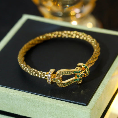 [CharmAmor]FORCE 10 GOLD GREEN DIAMOND PAVED