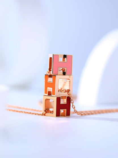 [CharmAmor]H CAGE PINK GOLD NECKLACE