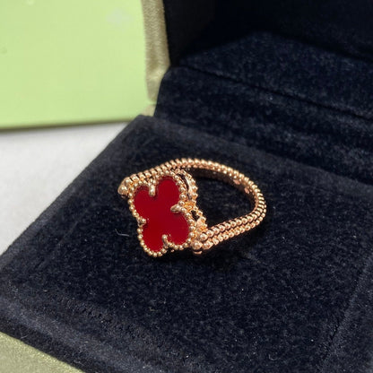 [CharmAmor]CLOVER RIVERSIBLE ROSE GOLD RING