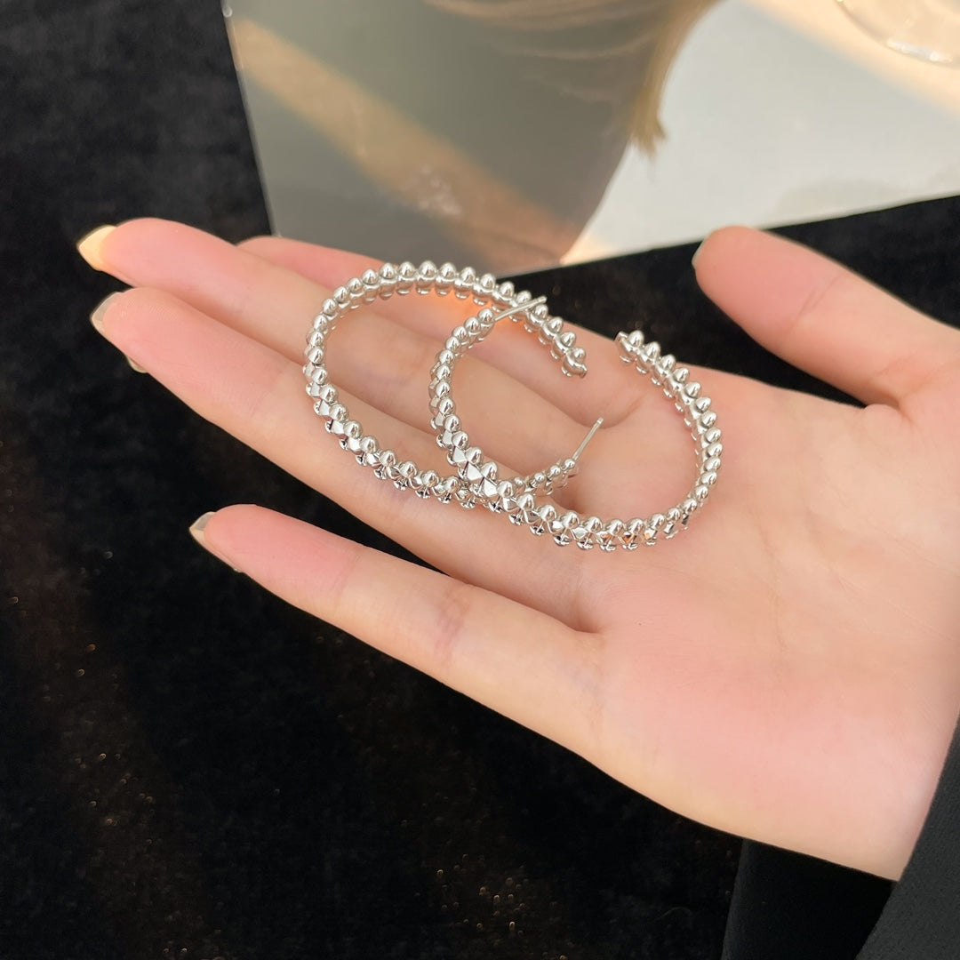 [CharmAmor]CLASH HOOP LARGE EARRINGS
