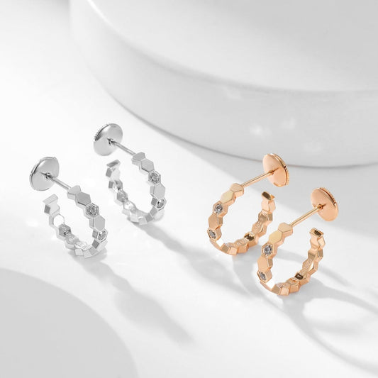 [CharmAmor]BEE LOVE DIAMOND HOOP EARRINGS
