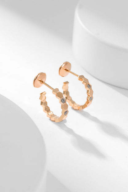 [CharmAmor]BEE LOVE DIAMOND HOOP EARRINGS