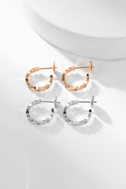 [CharmAmor]BEE LOVE DIAMOND HOOP EARRINGS