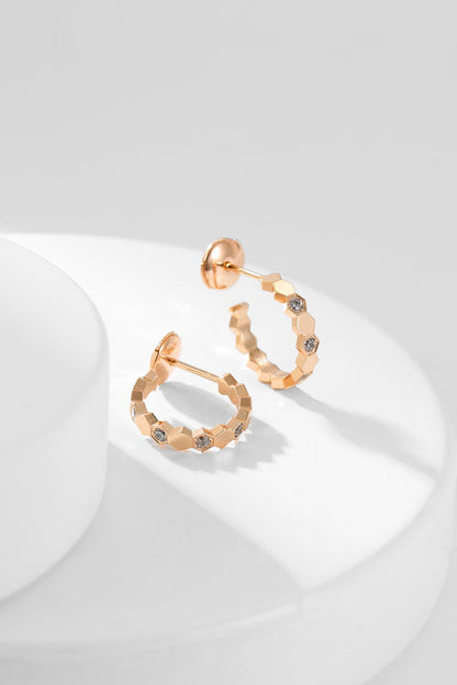 [CharmAmor]BEE LOVE DIAMOND HOOP EARRINGS