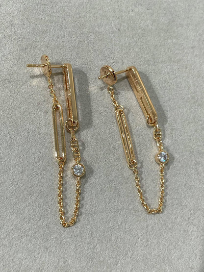 [CharmAmor]CHAINE CHAOS DIAMOND DROP EARRINGS