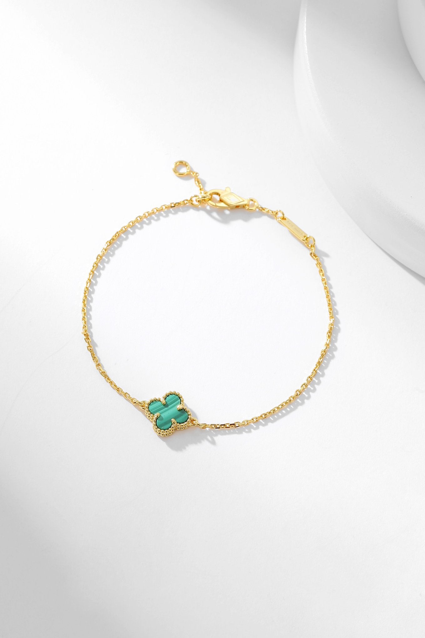 [CharmAmor]CLOVER BRACELET MALACHITE 1 MOTIF