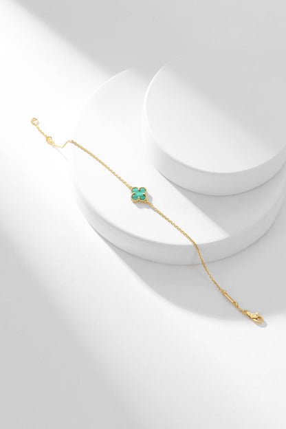 [CharmAmor]CLOVER BRACELET MALACHITE 1 MOTIF