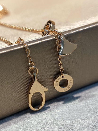 [CharmAmor]DREAM MOP DIAMOND PAVED PINK GOLD NECKLACE