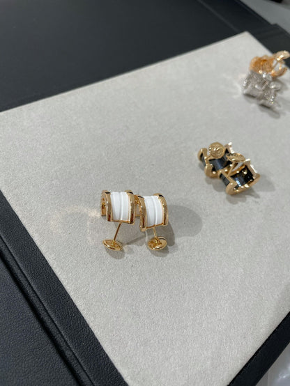 [CharmAmor]ZERO 1 PINK GOLD CERAMIC EARRINGS