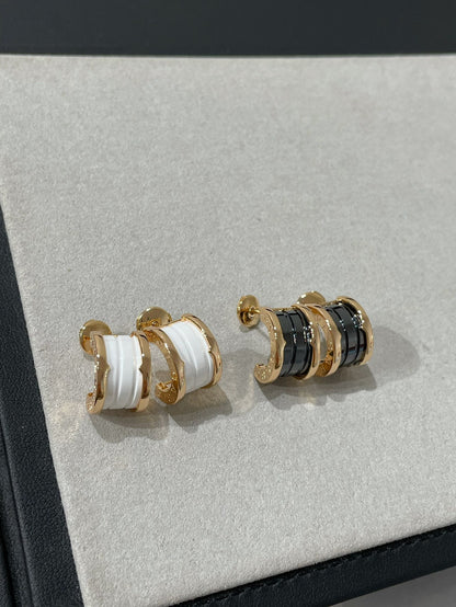 [CharmAmor]ZERO 1 PINK GOLD CERAMIC EARRINGS