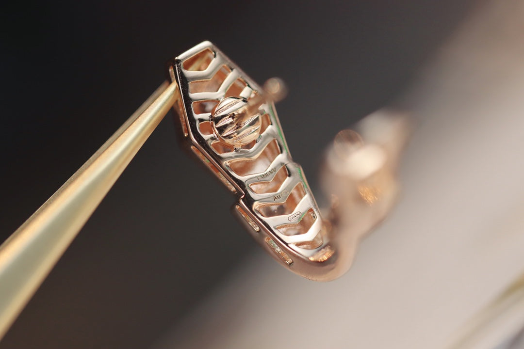 [CharmAmor]SERPENT PINK GOLD DIAMOND EARRINGS