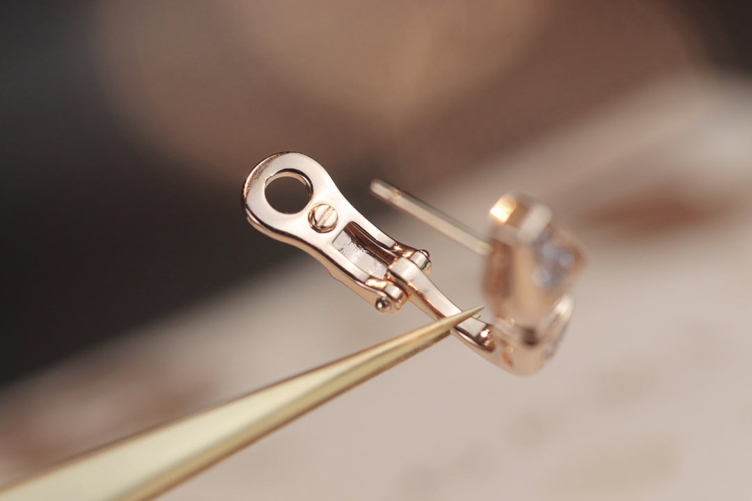 [CharmAmor]SERPENT PINK GOLD DIAMOND EARRINGS