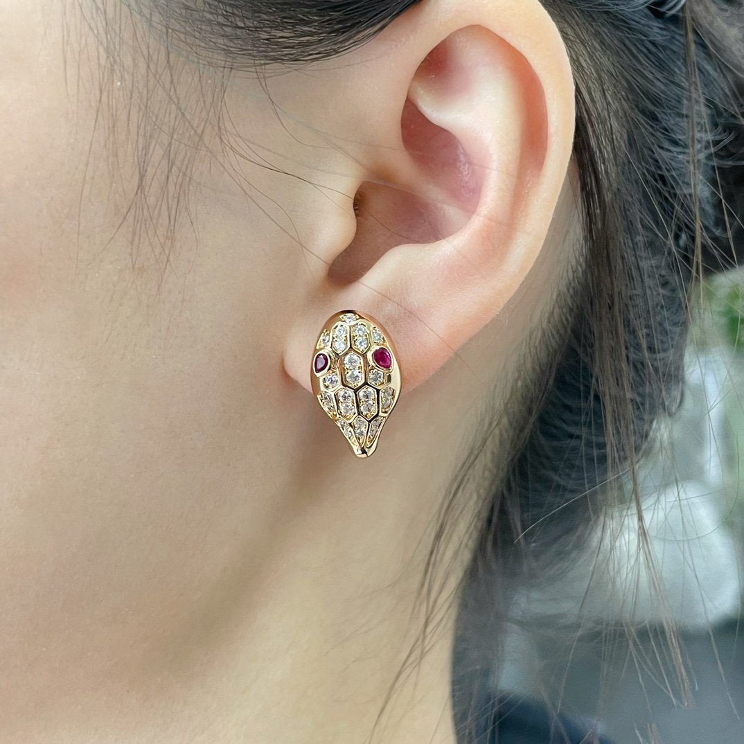 [CharmAmor]SERPENT DIAMOND STUD EARRINGS