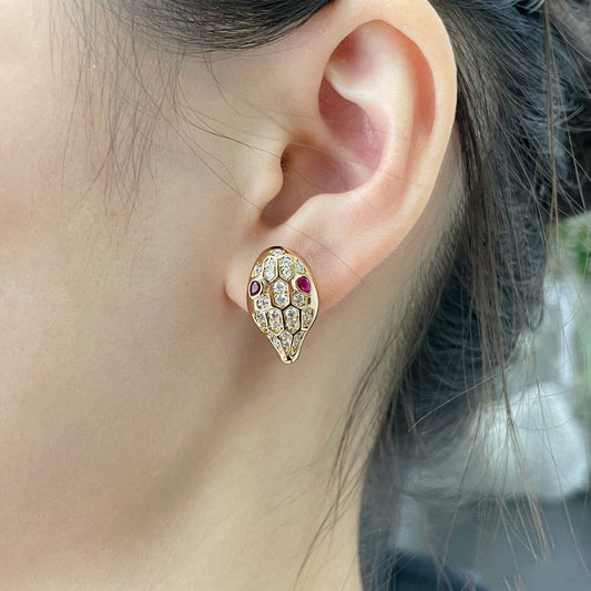 [CharmAmor]SERPENT DIAMOND STUD EARRINGS