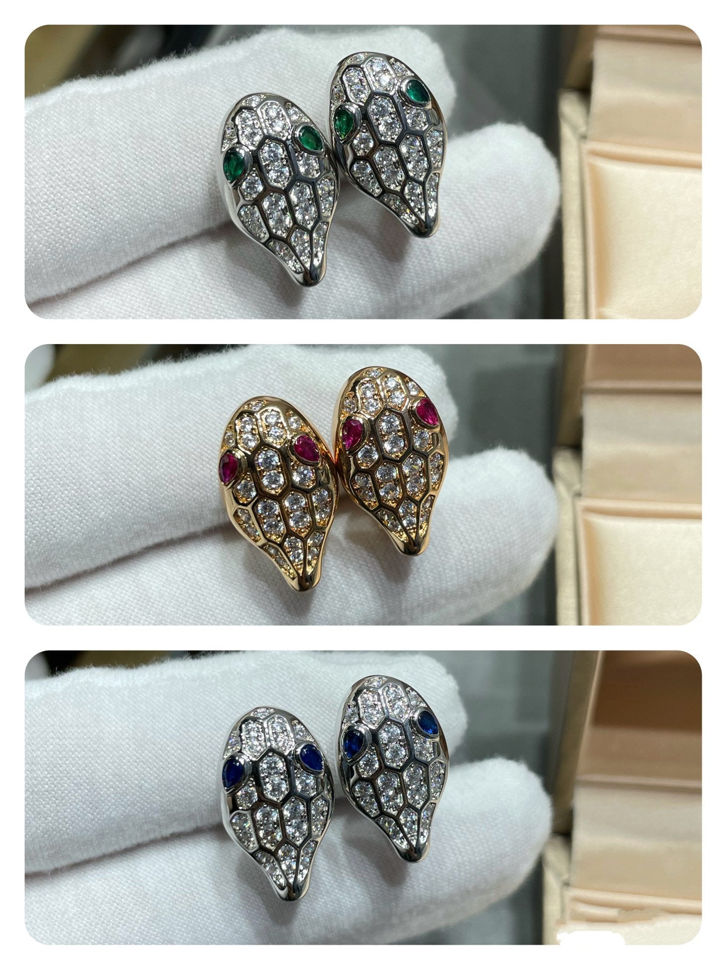 [CharmAmor]SERPENT DIAMOND STUD EARRINGS