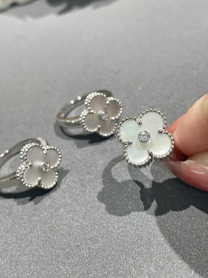 [CharmAmor]CLOVER SILVER MOP DIAMOND RING