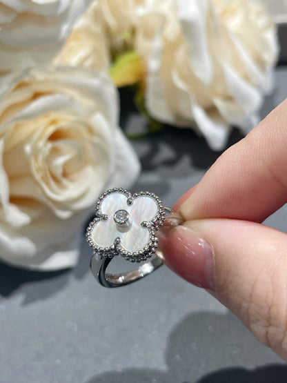 [CharmAmor]CLOVER SILVER MOP DIAMOND RING