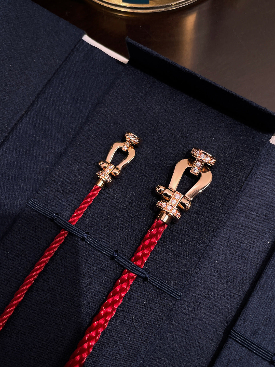 [CharmAmor]FORCE 10 HALF DIAMOND PINK GOLD RED CORDERI LARGE AND MEDIUM MODEL