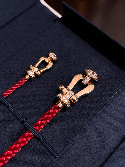 [CharmAmor]FORCE 10 HALF DIAMOND PINK GOLD RED CORDERI LARGE AND MEDIUM MODEL