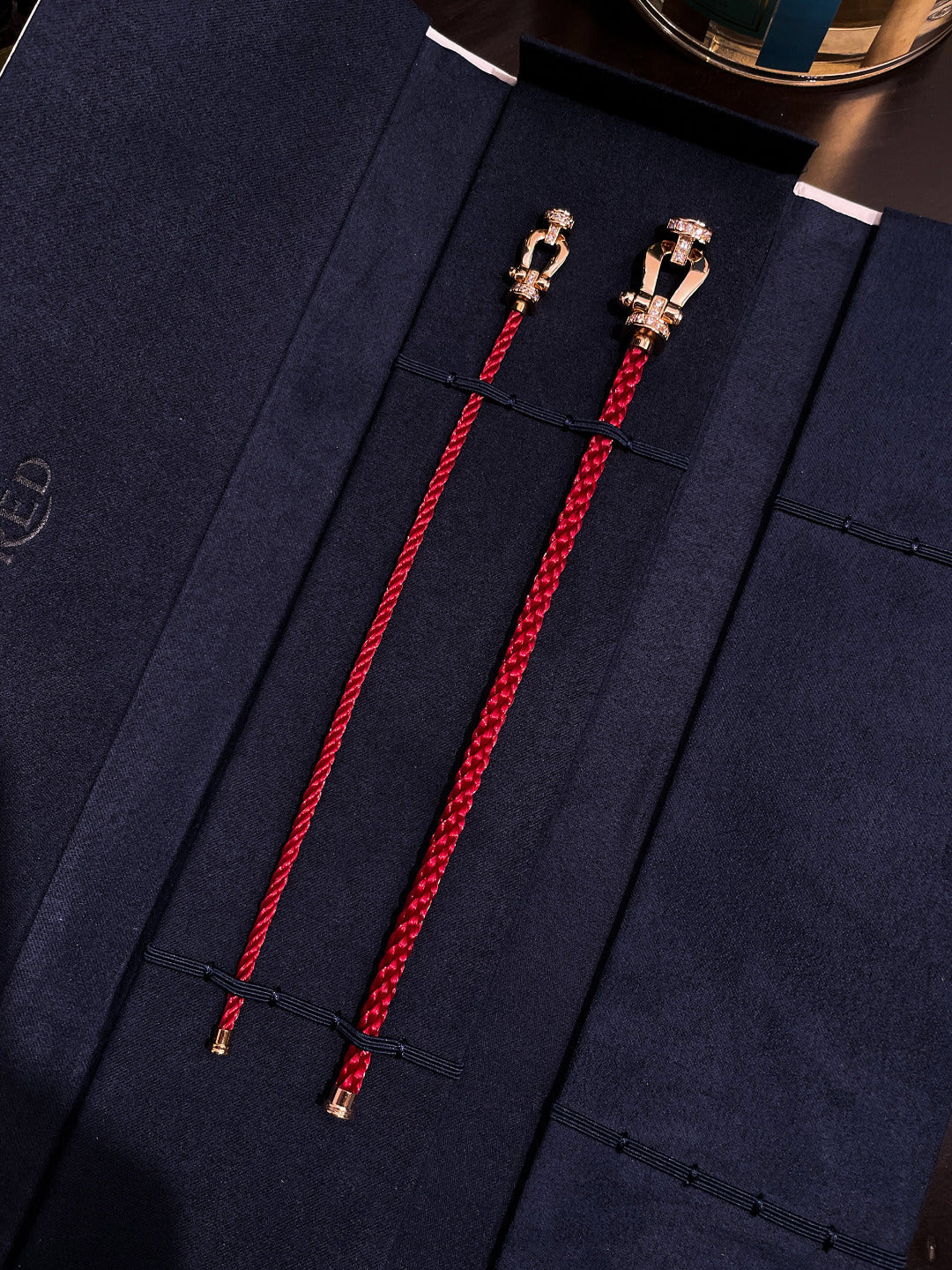 [CharmAmor]FORCE 10 HALF DIAMOND PINK GOLD RED CORDERI LARGE AND MEDIUM MODEL