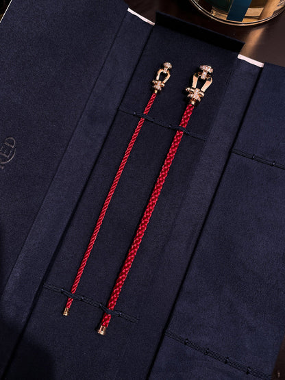 [CharmAmor]FORCE 10 HALF DIAMOND PINK GOLD RED CORDERI LARGE AND MEDIUM MODEL