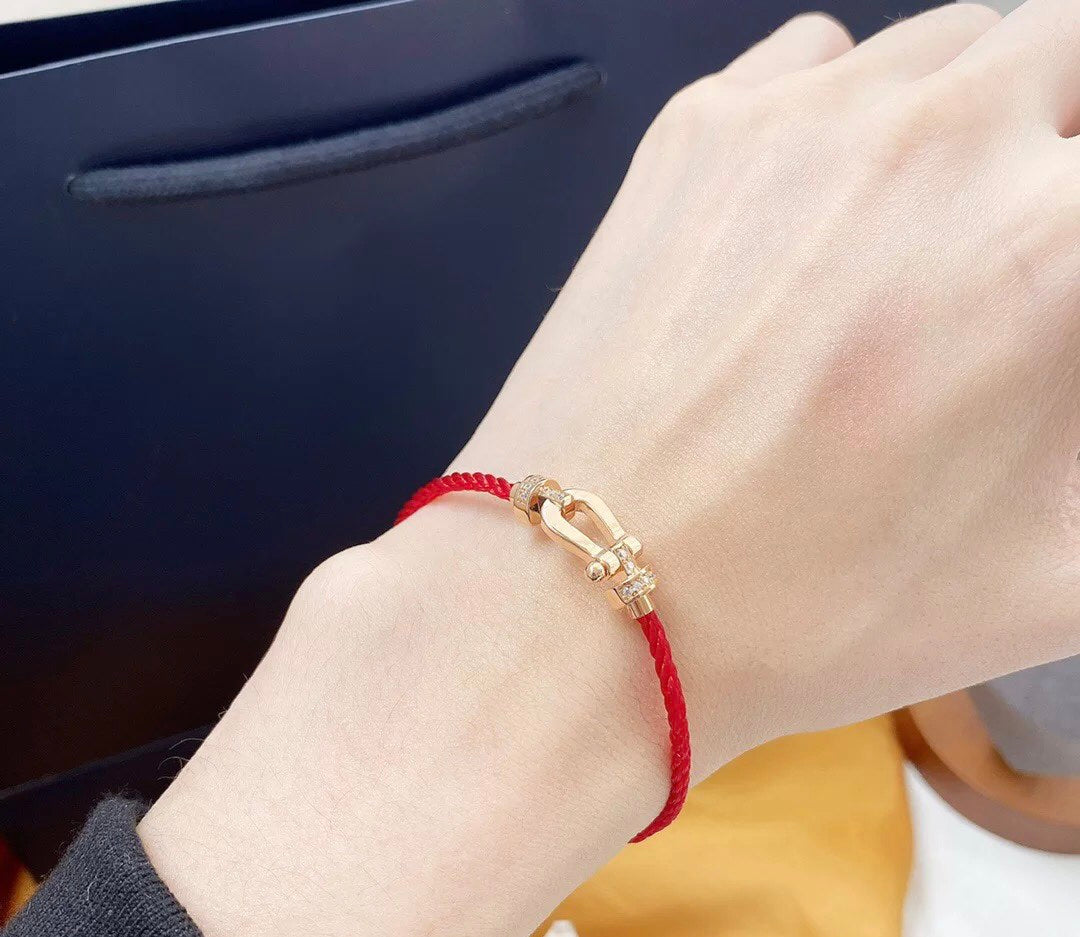 [CharmAmor]FORCE 10 HALF DIAMOND PINK GOLD RED CORDERI LARGE AND MEDIUM MODEL