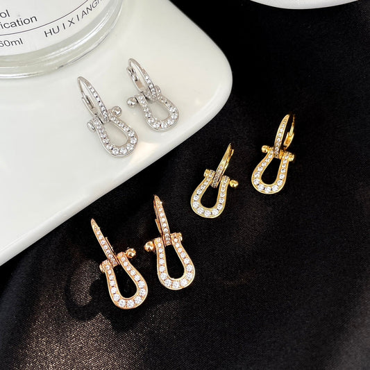 [CharmAmor]FORCE 10 FULL DIAMOND DROP EARRINGS MEDIUM MODEL