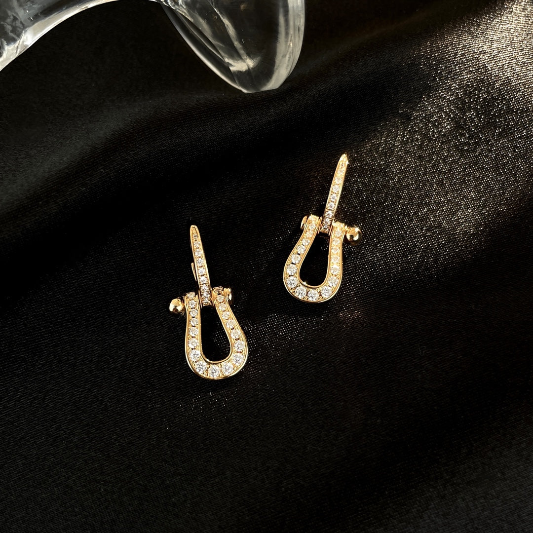 [CharmAmor]FORCE 10 FULL DIAMOND DROP EARRINGS MEDIUM MODEL
