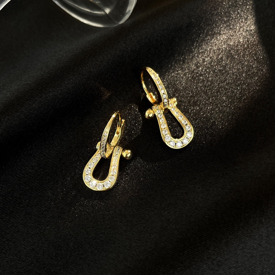 [CharmAmor]FORCE 10 FULL DIAMOND DROP EARRINGS MEDIUM MODEL