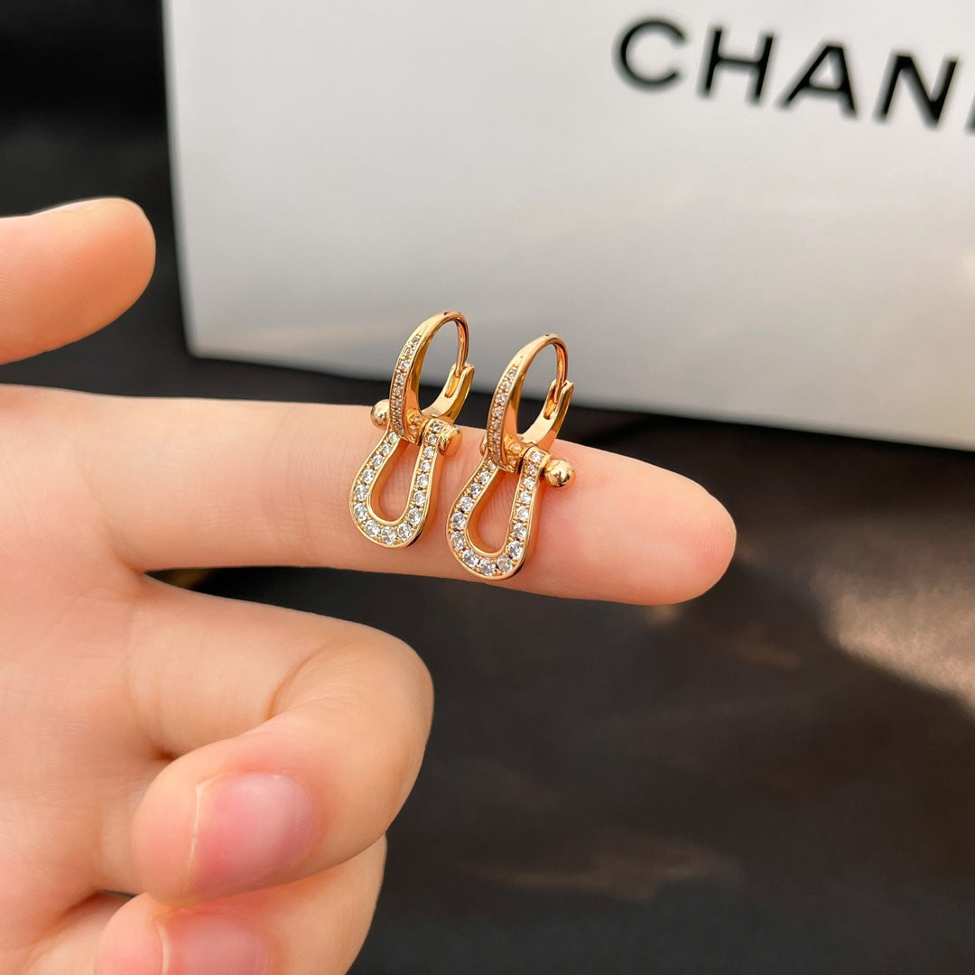 [CharmAmor]FORCE 10 FULL DIAMOND DROP EARRINGS MEDIUM MODEL